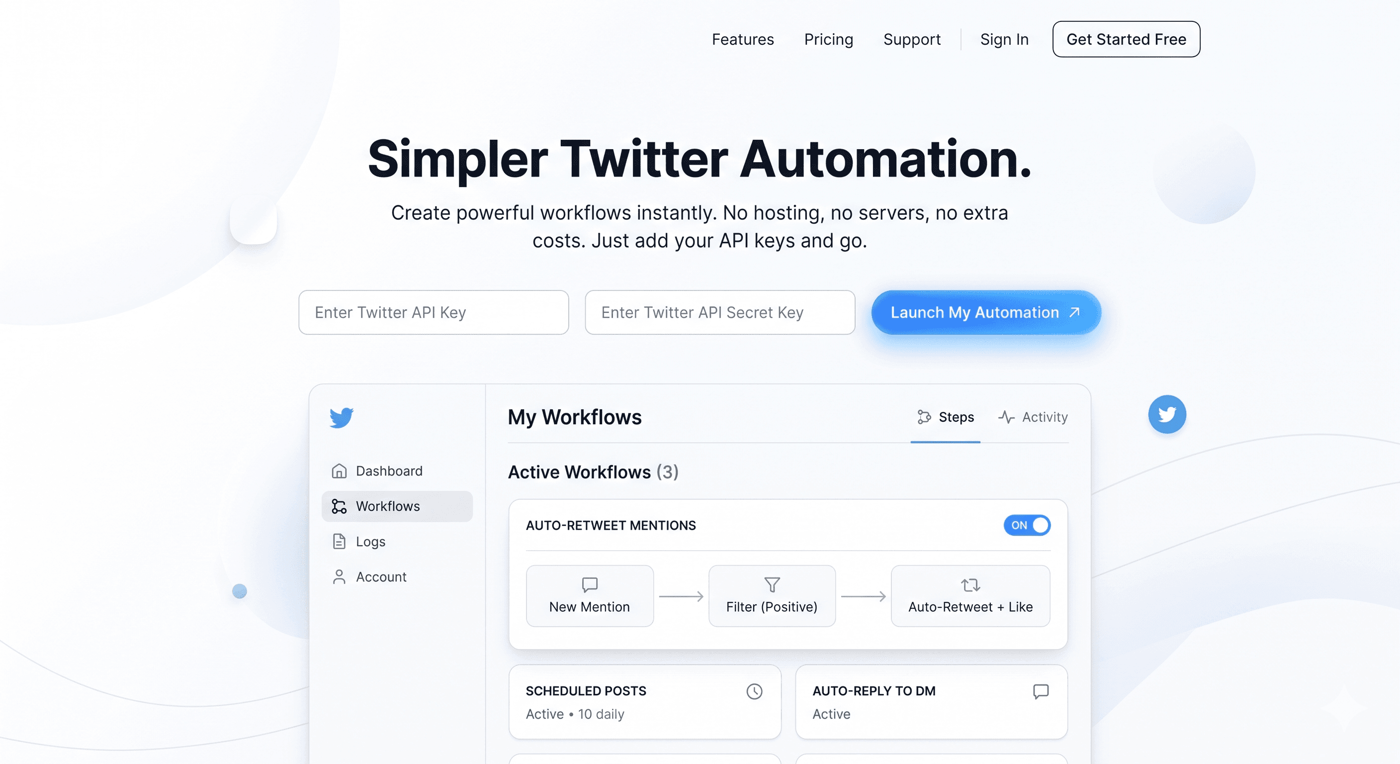Bluobird app dashboard